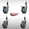 Service Caster 4'' SS Thermoplastic Rubber Swivel 1'' Expanding Stem Caster Set 2 Total Lock Brakes, 4PK SCC-SSEXTTL20S414-TPRB-2-S-2-1 - alternate 5